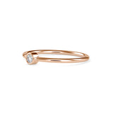 Round Brilliant Cut Lab-Grown Diamond Bezel Stackable Ring in Rose Gold