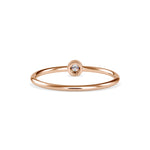Round Brilliant Cut Lab-Grown Diamond Bezel Stackable Ring in Rose Gold