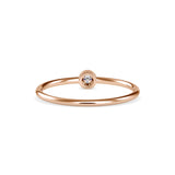 Round Brilliant Cut Lab-Grown Diamond Bezel Stackable Ring in Rose Gold