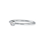 Round Brilliant Cut Lab-Grown Diamond Bezel Stackable Ring in White Gold