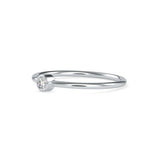 Round Brilliant Cut Lab-Grown Diamond Bezel Stackable Ring in White Gold