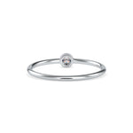 Round Brilliant Cut Lab-Grown Diamond Bezel Stackable Ring in White Gold