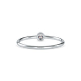 Round Brilliant Cut Lab-Grown Diamond Bezel Stackable Ring in White Gold