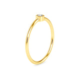 Round Brilliant Cut Lab-Grown Diamond Bezel Stackable Ring in Yellow Gold