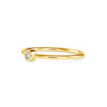 Round Brilliant Cut Lab-Grown Diamond Bezel Stackable Ring in Yellow Gold