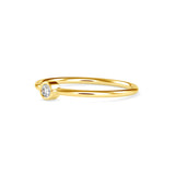 Round Brilliant Cut Lab-Grown Diamond Bezel Stackable Ring in Yellow Gold