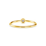 Round Brilliant Cut Lab-Grown Diamond Bezel Stackable Ring in Yellow Gold