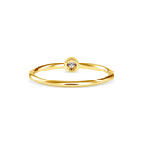 Round Brilliant Cut Lab-Grown Diamond Bezel Stackable Ring in Yellow Gold