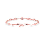 Round Brilliant Cut Lab-Grown Diamond Bezel Station Tennis Bracelet in Rose Gold