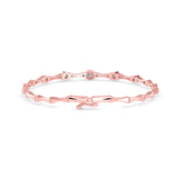 Round Brilliant Cut Lab-Grown Diamond Bezel Station Tennis Bracelet in Rose Gold