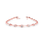 Round Brilliant Cut Lab-Grown Diamond Bezel Station Tennis Bracelet in Rose Gold