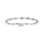 Round Brilliant Cut Lab-Grown Diamond Bezel Station Tennis Bracelet in White Gold