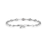 Round Brilliant Cut Lab-Grown Diamond Bezel Station Tennis Bracelet in White Gold
