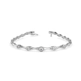 Round Brilliant Cut Lab-Grown Diamond Bezel Station Tennis Bracelet in White Gold