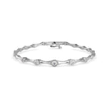 Round Brilliant Cut Lab-Grown Diamond Bezel Station Tennis Bracelet in White Gold