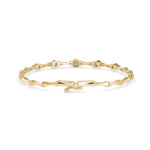 Round Brilliant Cut Lab-Grown Diamond Bezel Station Tennis Bracelet in Yellow Gold