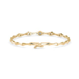 Round Brilliant Cut Lab-Grown Diamond Bezel Station Tennis Bracelet in Yellow Gold