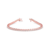 Round Brilliant Cut Lab-Grown Diamond Bezel Tennis Bracelet in Rose Gold