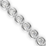 Round Brilliant Cut Lab-Grown Diamond Bezel Tennis Bracelet in White Gold