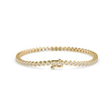 Round Brilliant Cut Lab-Grown Diamond Bezel Tennis Bracelet in Yellow Gold