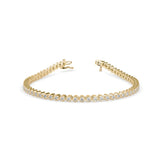 Round Brilliant Cut Lab-Grown Diamond Bezel Tennis Bracelet in Yellow Gold