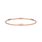 Round Brilliant Cut Lab-Grown Diamond Bezel Trio Station Bracelet in Rose Gold
