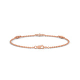 Round Brilliant Cut Lab-Grown Diamond Bezel Trio Station Bracelet in Rose Gold