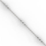 Round Brilliant Cut Lab-Grown Diamond Bezel Trio Station Bracelet in White Gold
