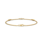 Round Brilliant Cut Lab-Grown Diamond Bezel Trio Station Bracelet in Yellow Gold