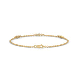 Round Brilliant Cut Lab-Grown Diamond Bezel Trio Station Bracelet in Yellow Gold