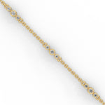Round Brilliant Cut Lab-Grown Diamond Bezel Trio Station Bracelet in Yellow Gold