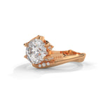 Round Brilliant Cut Lab-Grown Diamond Bypass Engagement Ring in Rose Gold