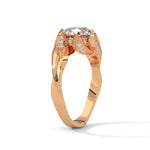 Round Brilliant Cut Lab-Grown Diamond Bypass Engagement Ring in Rose Gold