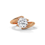 Round Brilliant Cut Lab-Grown Diamond Bypass Engagement Ring in Rose Gold