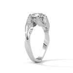 Round Brilliant Cut Lab-Grown Diamond Bypass Engagement Ring in White Gold