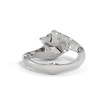 Round Brilliant Cut Lab-Grown Diamond Bypass Engagement Ring in White Gold