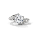 Round Brilliant Cut Lab-Grown Diamond Bypass Engagement Ring in White Gold