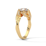 Round Brilliant Cut Lab-Grown Diamond Bypass Engagement Ring in Yellow Gold