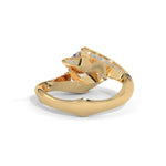 Round Brilliant Cut Lab-Grown Diamond Bypass Engagement Ring in Yellow Gold