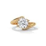 Round Brilliant Cut Lab-Grown Diamond Bypass Engagement Ring in Yellow Gold