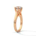 Round Brilliant Cut Lab-Grown Diamond Cathedral Solitaire Engagement Ring in Rose Gold