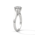Round Brilliant Cut Lab-Grown Diamond Cathedral Solitaire Engagement Ring in White Gold