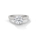 Round Brilliant Cut Lab-Grown Diamond Cathedral Solitaire Engagement Ring in White Gold