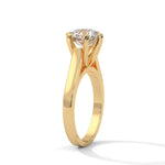 Round Brilliant Cut Lab-Grown Diamond Cathedral Solitaire Engagement Ring in Yellow Gold