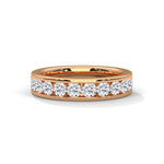 Round Brilliant Cut Lab-Grown Diamond Channel-Set Half-Eternity Ring in Rose Gold