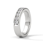 Round Brilliant Cut Lab-Grown Diamond Channel-Set Half-Eternity Ring in White Gold
