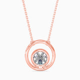 Round Brilliant Cut Lab-Grown Diamond Circle Pendant in Rose Gold