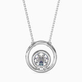 Round Brilliant Cut Lab-Grown Diamond Circle Pendant in White Gold