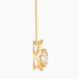 Round Brilliant Cut Lab-Grown Diamond Circle Pendant in Yellow Gold