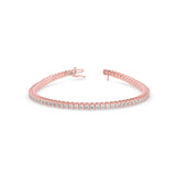Round Brilliant Cut Lab-Grown Diamond Classic Tennis Bracelet in Rose Gold